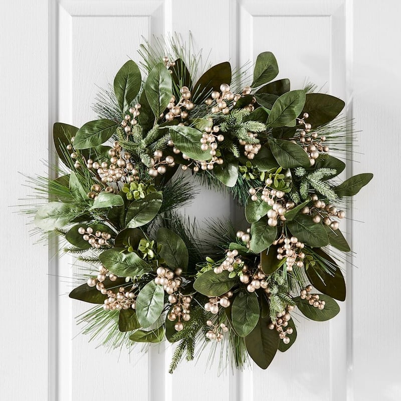 Green & Champagne Berry Wreath