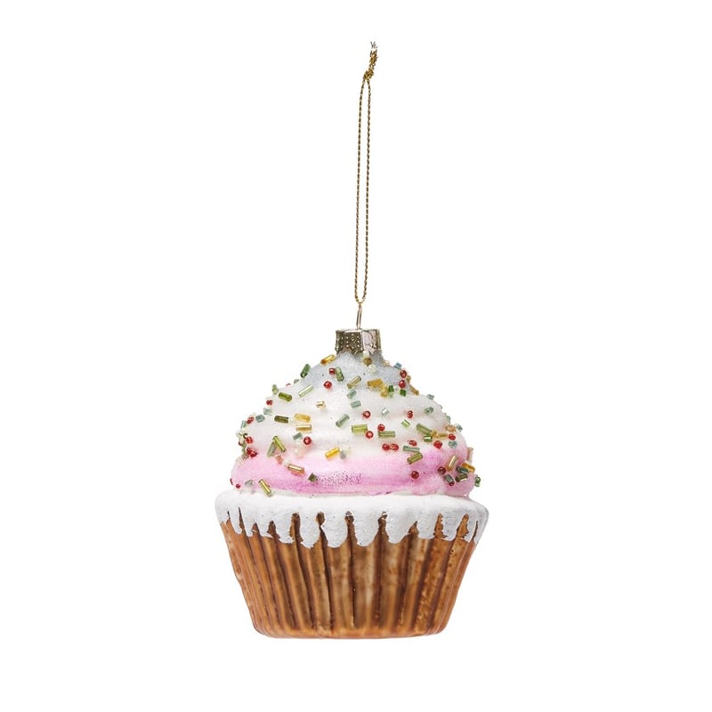 Antiqued Cupcake Glass Decoration