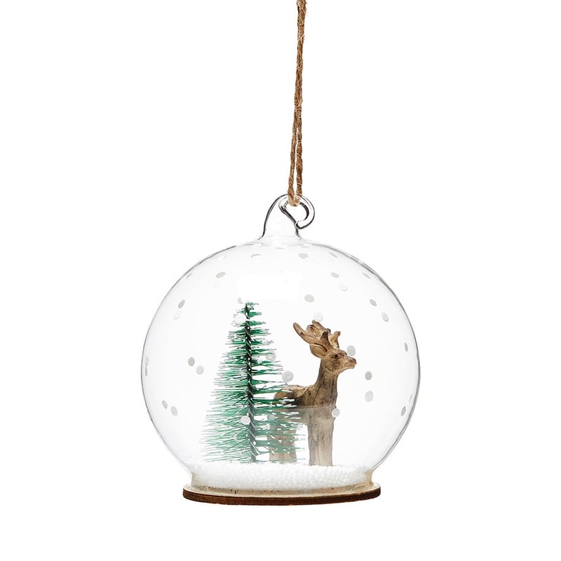 Standing Deer Dome Glass Ornament