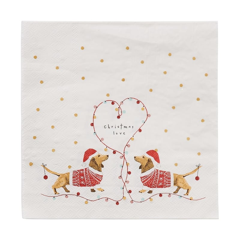 Festive Dachshund Paper Napkins Pack of 20  