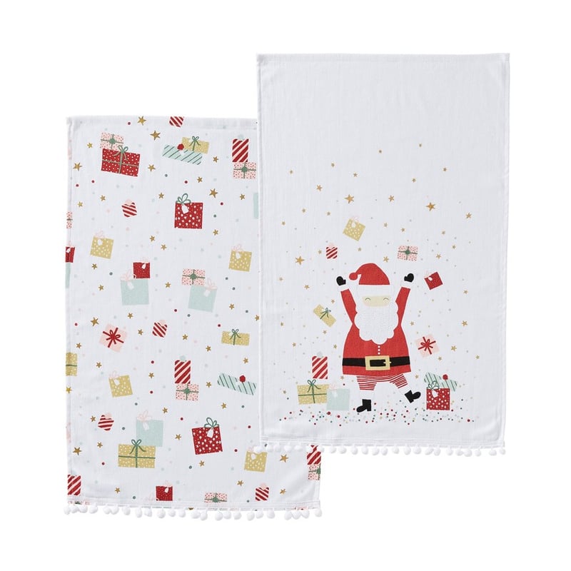 Christmas Santa Tea Towels Pack of 2