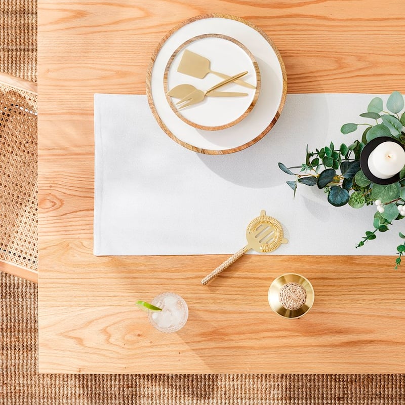 Lurex Off White & Silver Table Runner