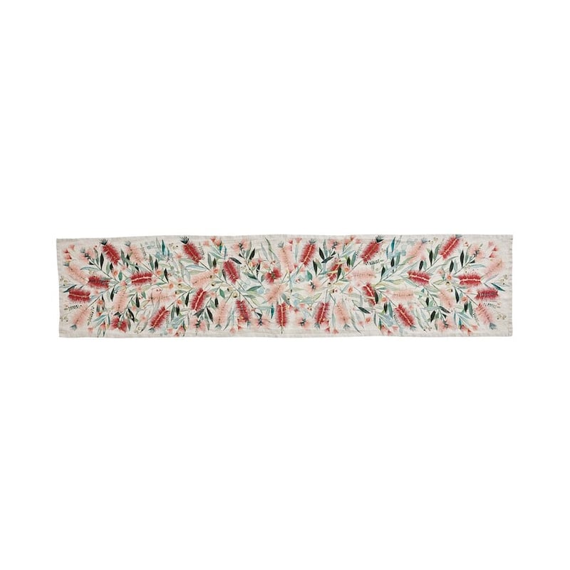 Botanical Natural Linen Table Runner