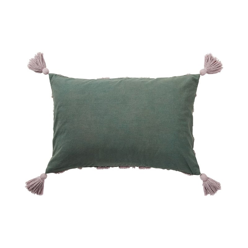Red Earth Green & Lilac Tufted Cushion 