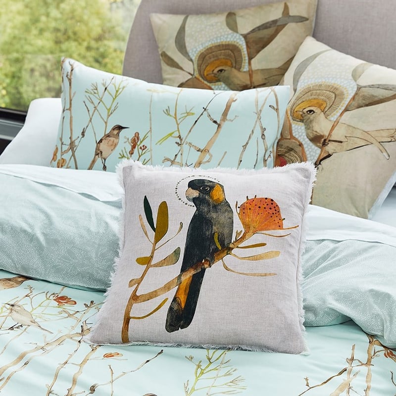 Dana Kinter Black Cockatoo Cushion