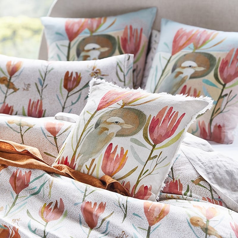 Dana Kinter Kookaburra Protea Cushion 