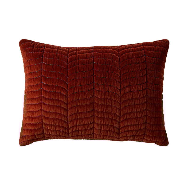 Calgary Rust & Navy Velvet Cushion