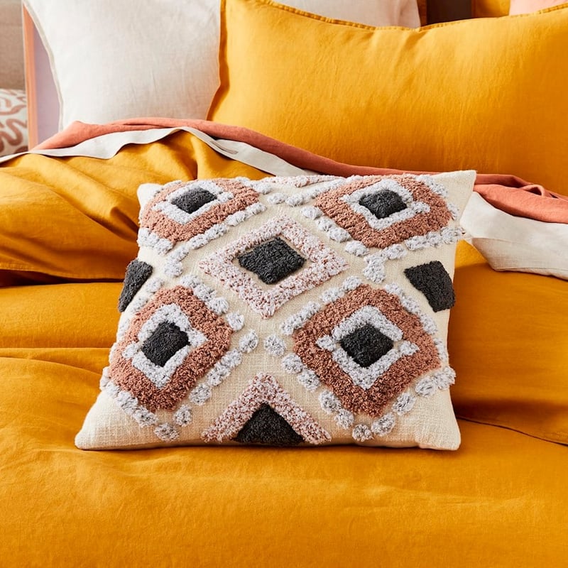 Gibson Grey & Brown Tufted Cushion 