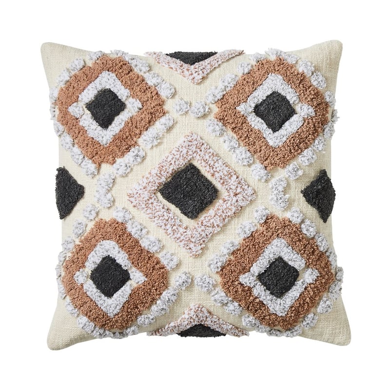 Gibson Grey & Brown Tufted Cushion 