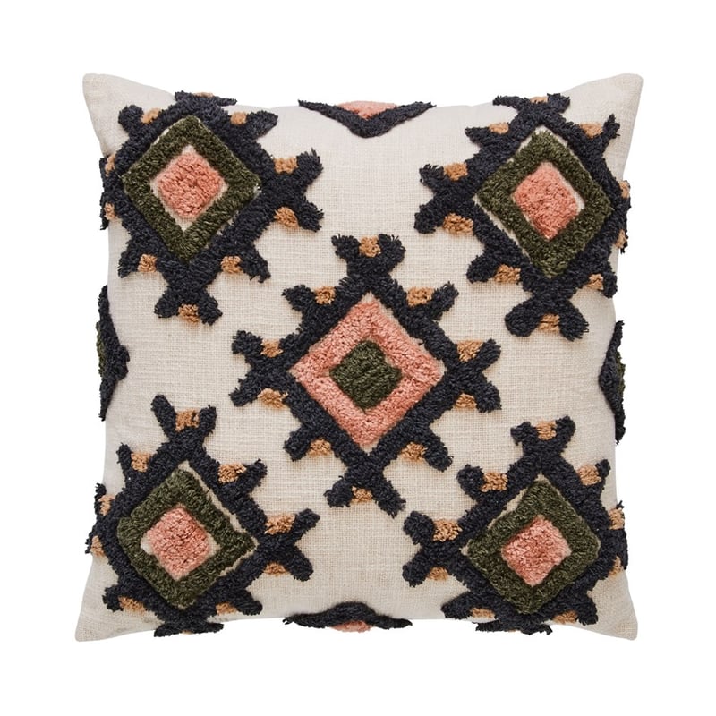Gibson Tufted Slate & Pink Cushion