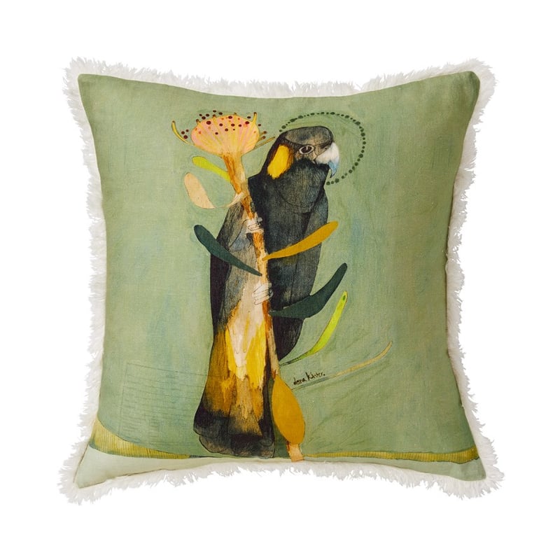 Dana Kinter Black Cockatoo Cushion 