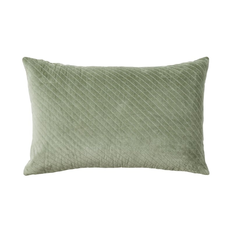 Bombay Quilted Sage Velvet Cushion