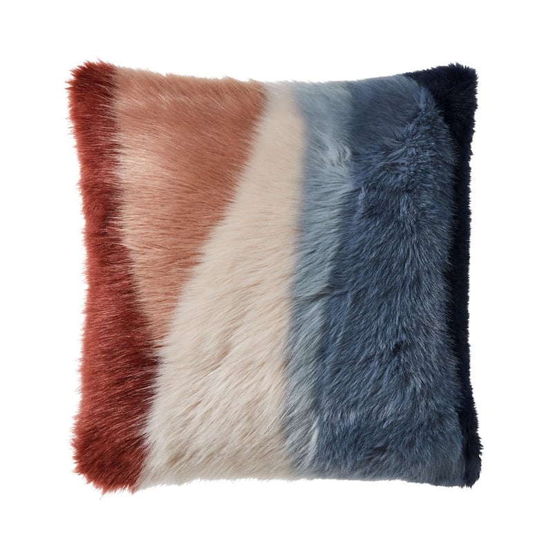 Oslo Blue & Rust Fur Cushion  