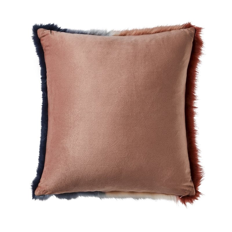 Oslo Blue & Rust Fur Cushion  