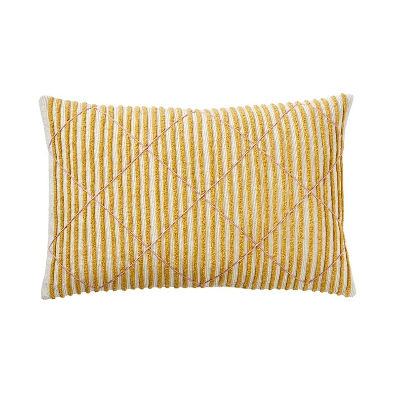 Berkeley Tufted Mustard & Pink Cushion