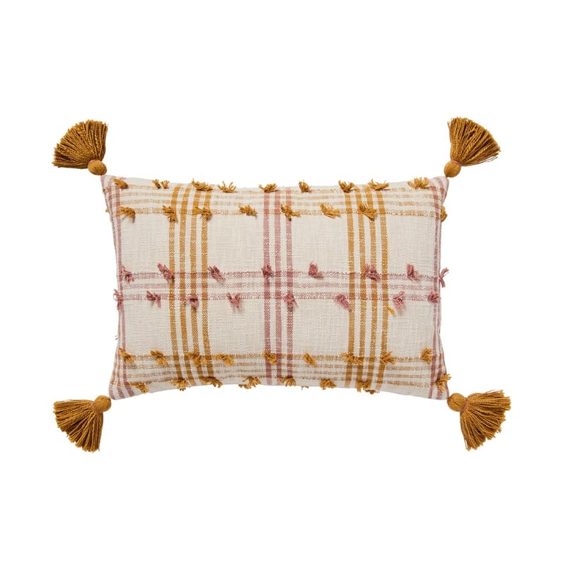 Norwood Check Mustard & Pink Cushion