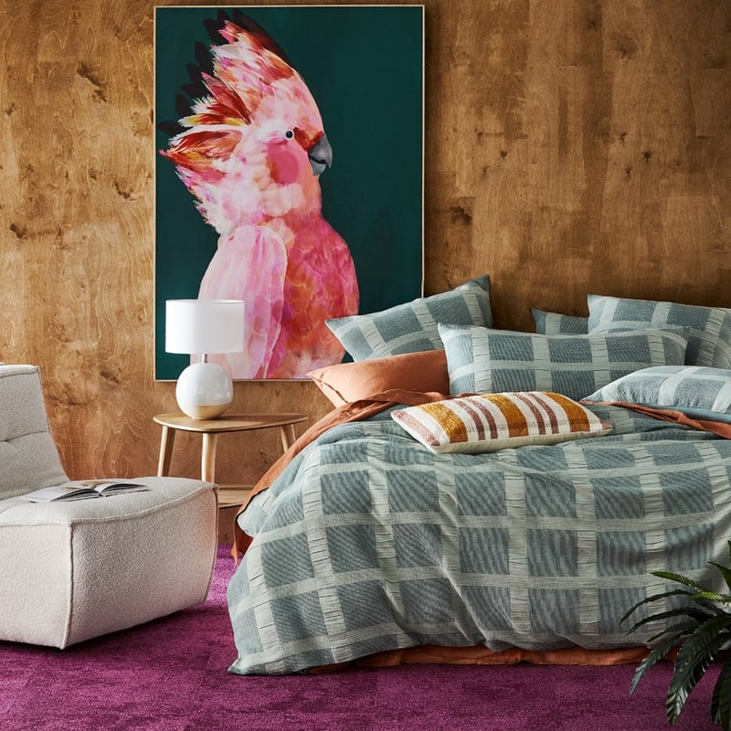 Sierra Mustard & Dusty Rose Check Cushion