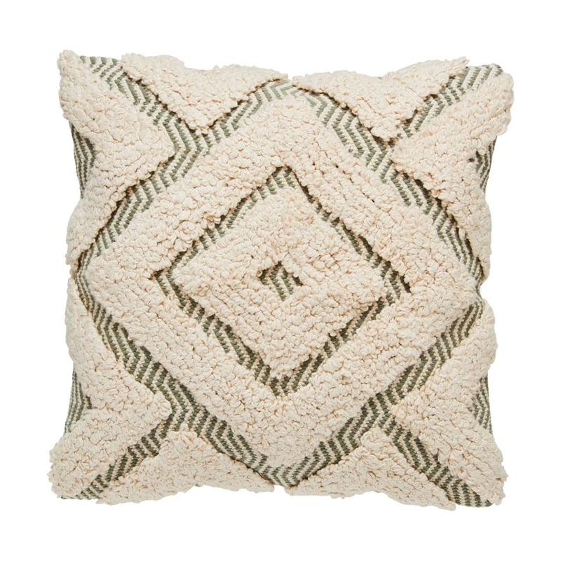 Tulum Natural & Green Cushion