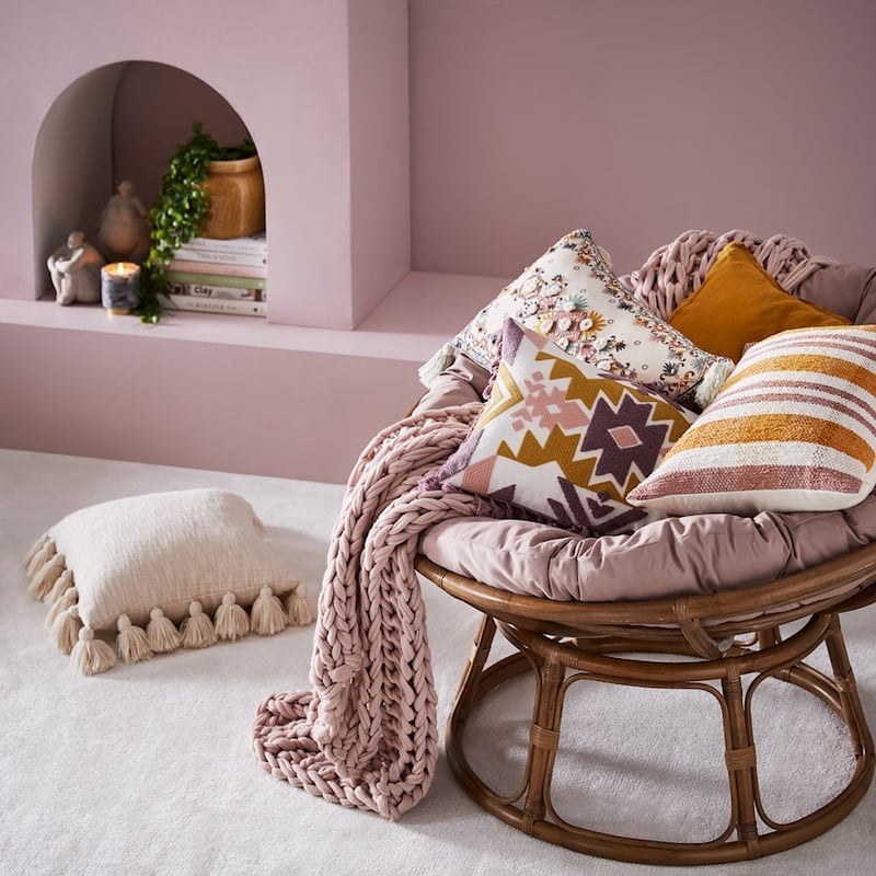 Assakina Pink & Mauve & Bronze Long Cushion 
