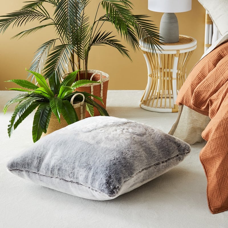Montana Grey Wolf Fur Floor Cushion
