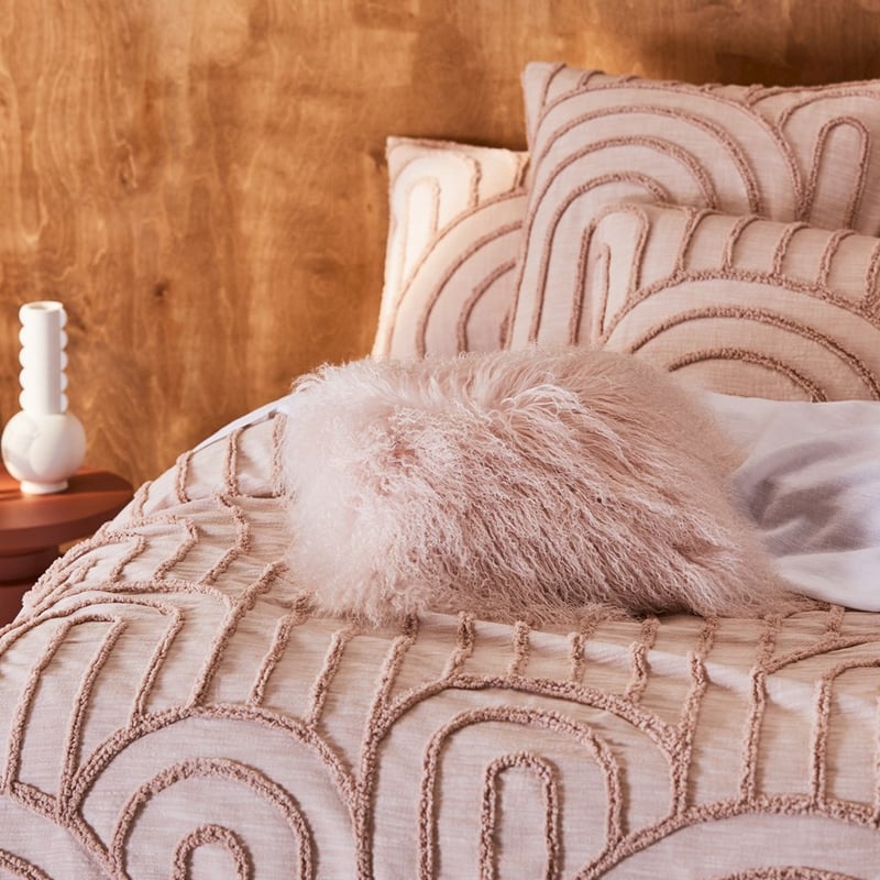 Mongolian Blush Sheepskin Cushion 