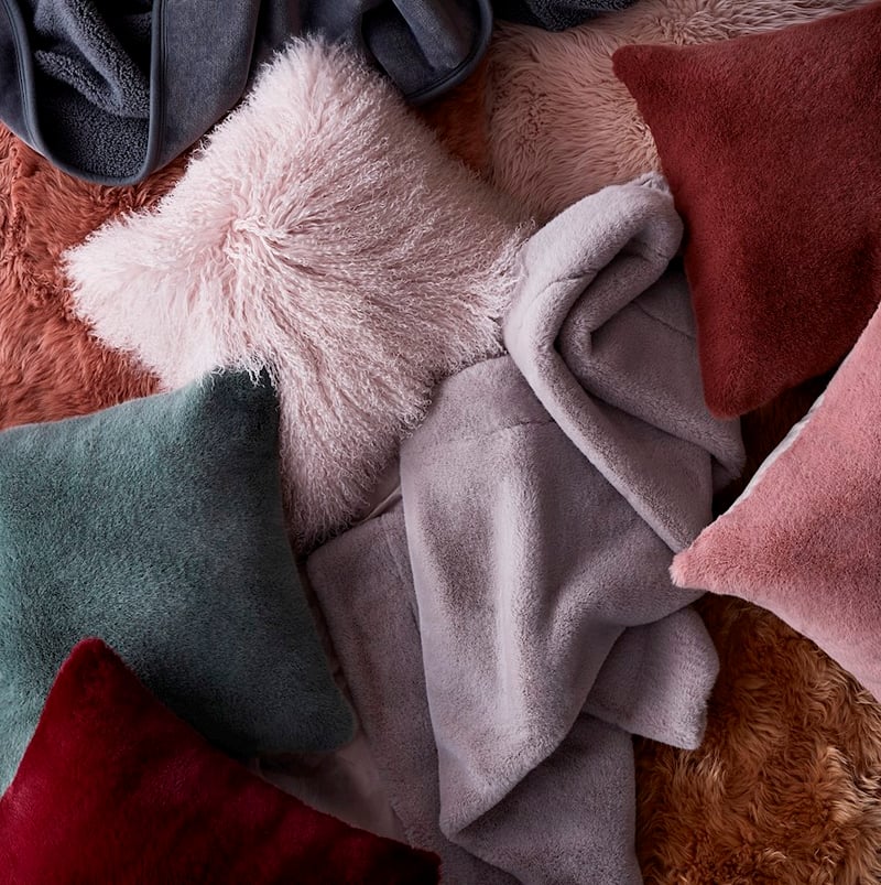 Mongolian Blush Sheepskin Cushion 