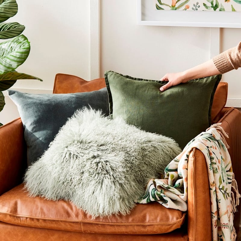 Mongolian Sage Sheepskin Cushion 