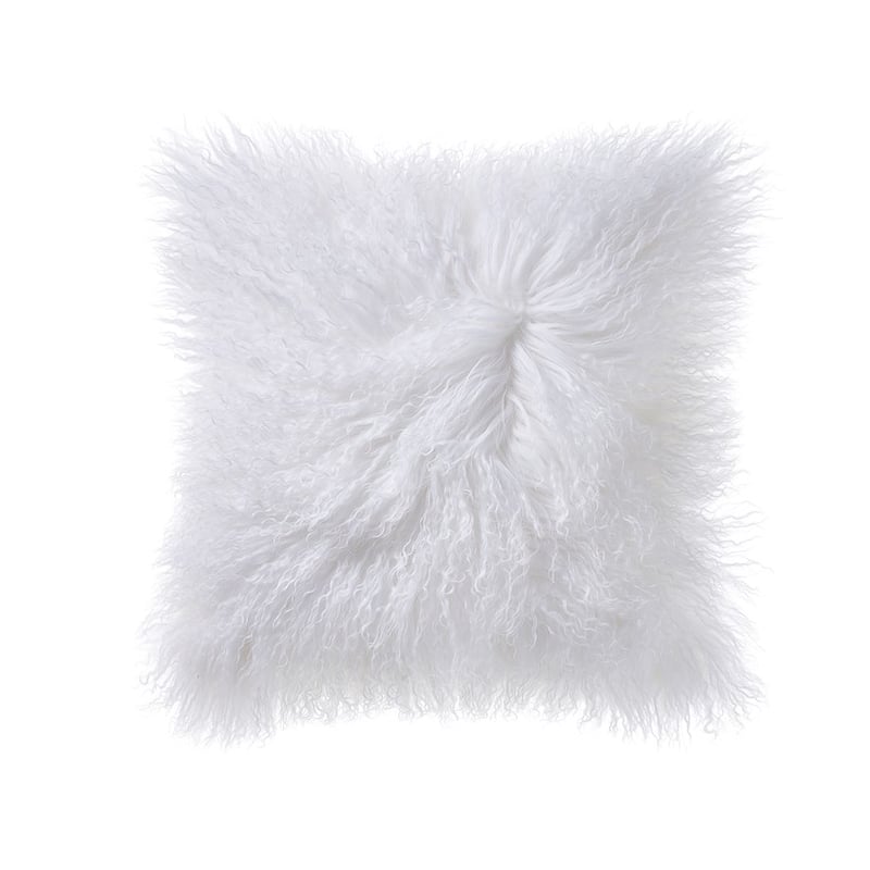 Mongolian Sheepskin Winter White Cushion