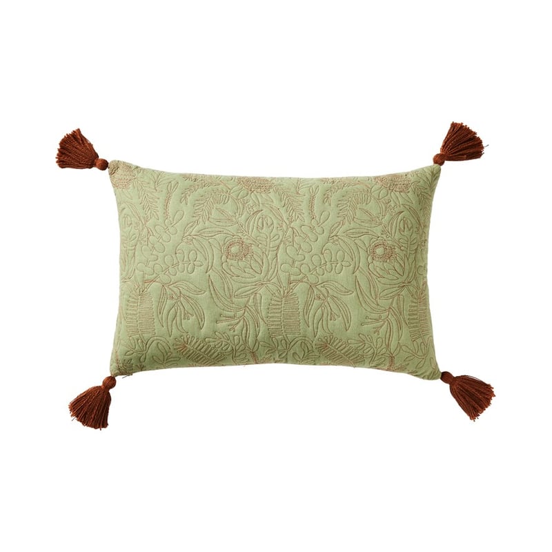 Melaleuca Green Quilted Cushion