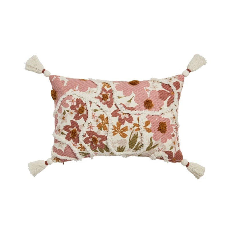 Soulful Hues Pink & White Tufted Cushion 