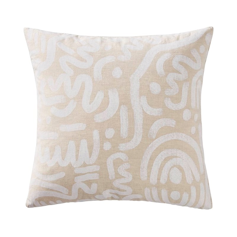 Navarre White Geo Linen Cushion