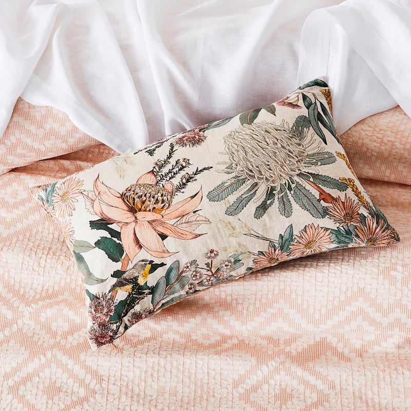 Native Bushland Pink Linen Cushion
