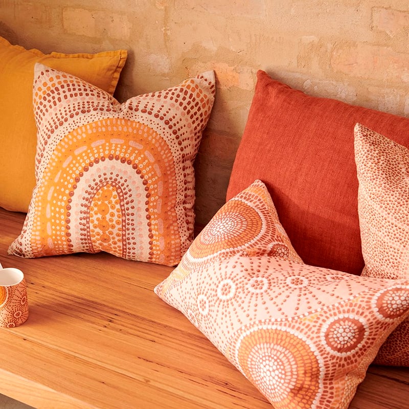 Brad Turner Printed Linen Cushion 35x55cm Bujera Jilbi 