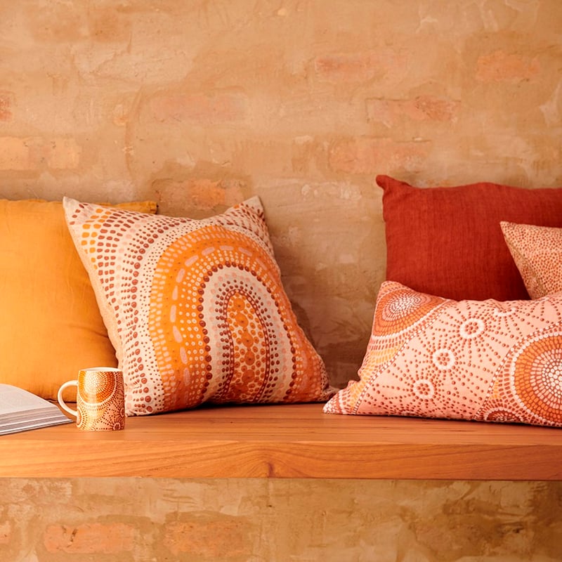 Brad Turner Printed Linen Cushion 35x55cm Bujera Jilbi 