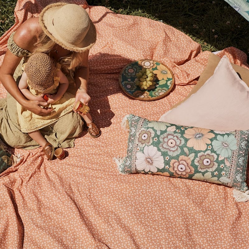 Wandering Folk Emerald Floral Cushion 