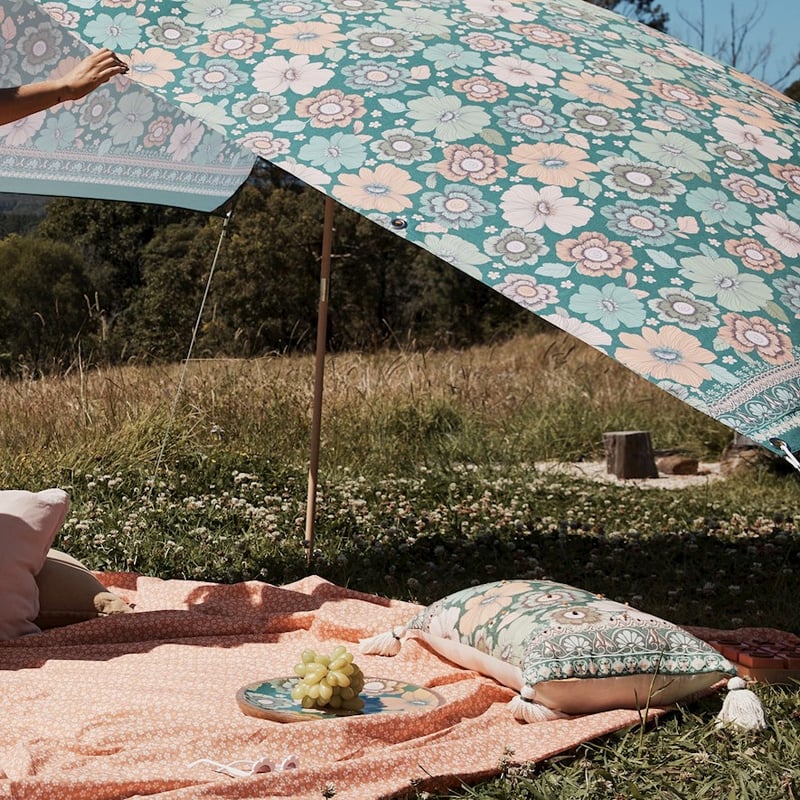 Wandering Folk Emerald Floral Cushion 