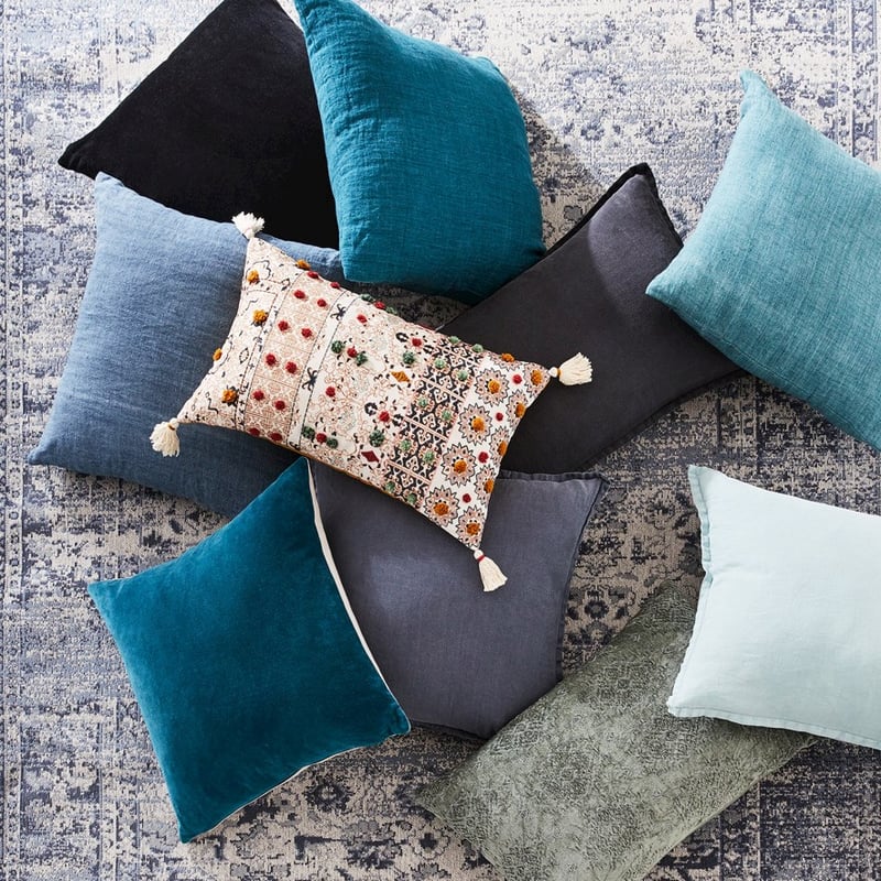 Malmo Linen Cushion Emerald 