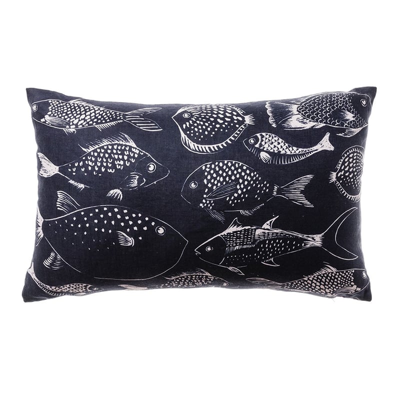 Riviera Fish Navy Long Cushion