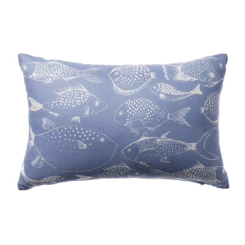 Riviera Fish Pale Blue Long Cushion