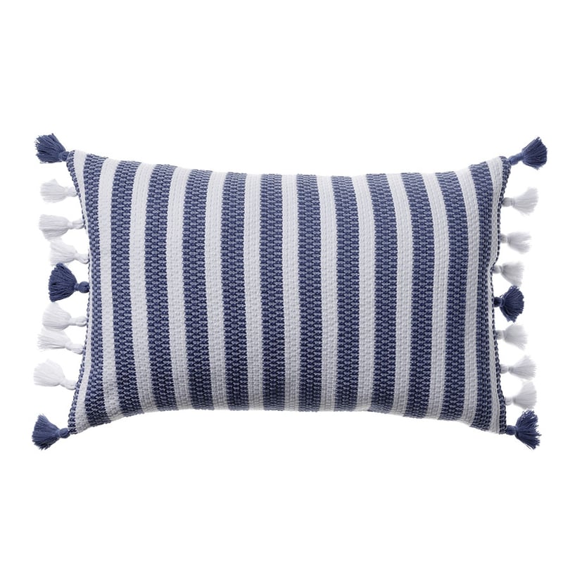 European Collection Bodrum Stripe Navy and White Long Cushion
