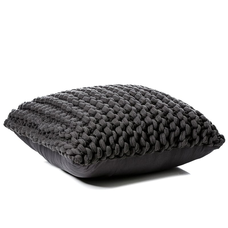 Chunky Knit Coal Floor Cushion