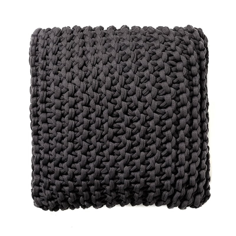 Chunky Knit Coal Floor Cushion