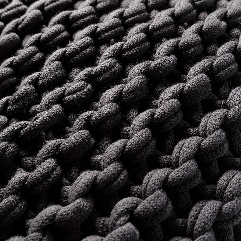 Chunky Knit Coal Floor Cushion