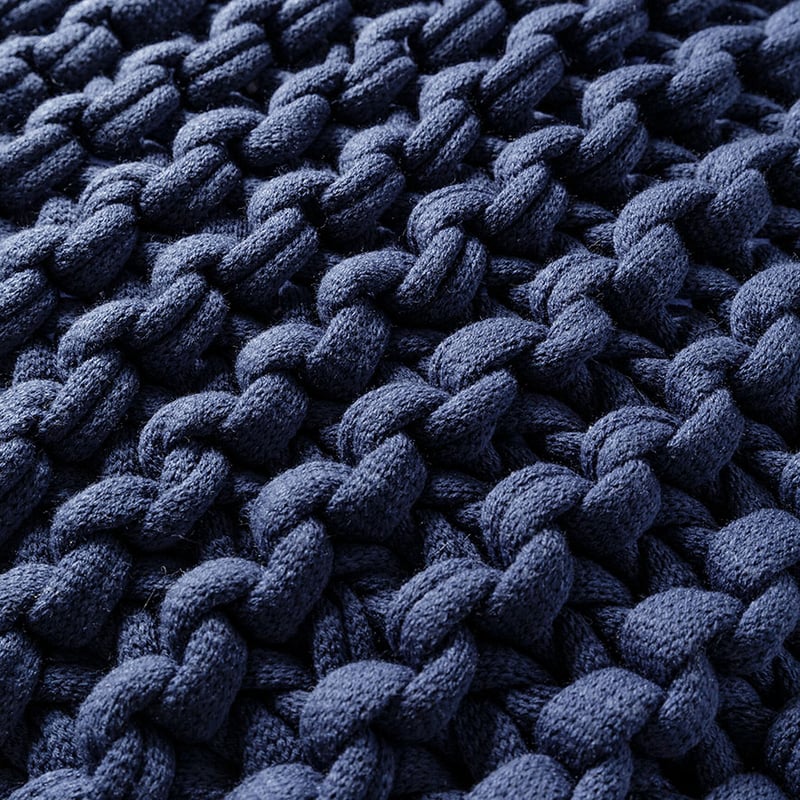 Chunky Knit Indigo Floor Cushion