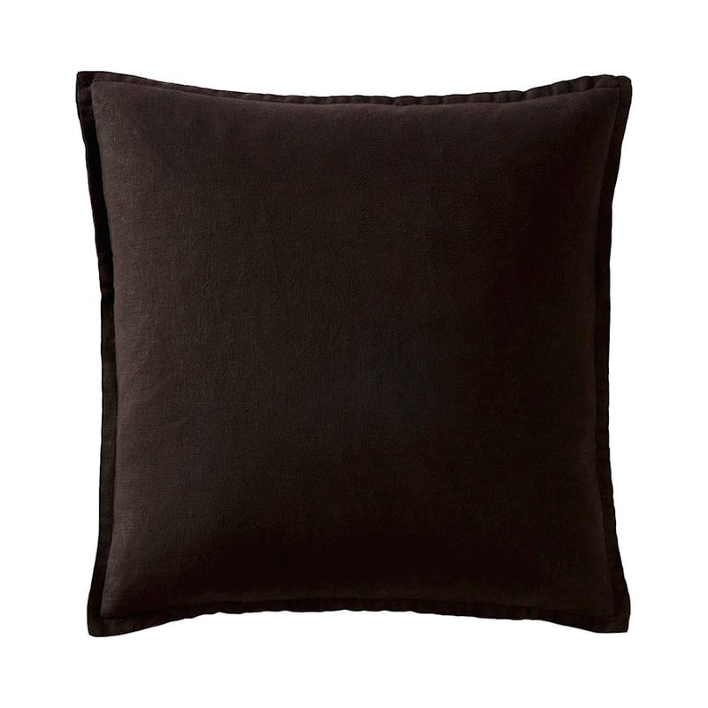 Belgian Black Vintage Washed Linen Cushion