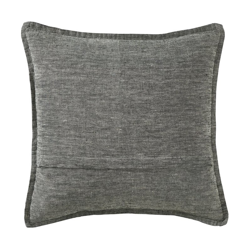 Belgian Black & Natural Marle Vintage Washed Linen Cushion