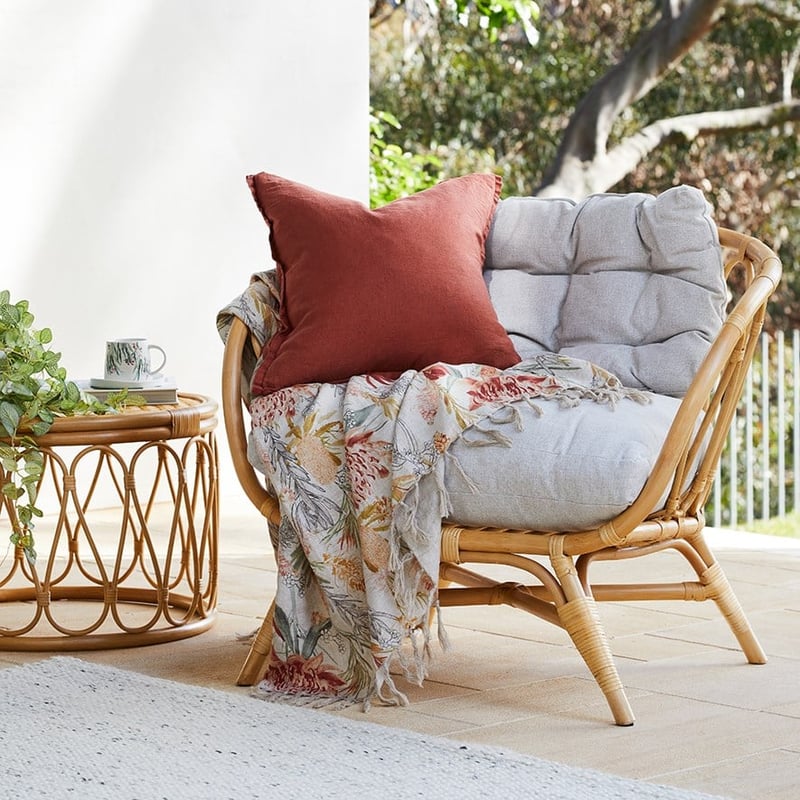 Belgian Rust Vintage Washed Linen Cushion