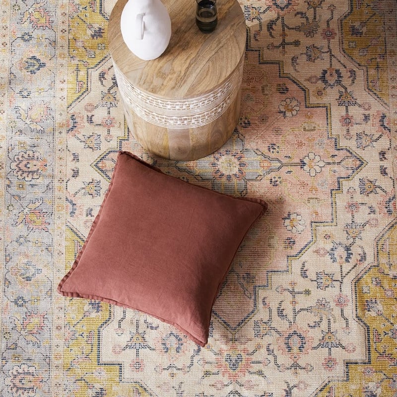 Belgian Mahogany Vintage Washed Linen Cushion