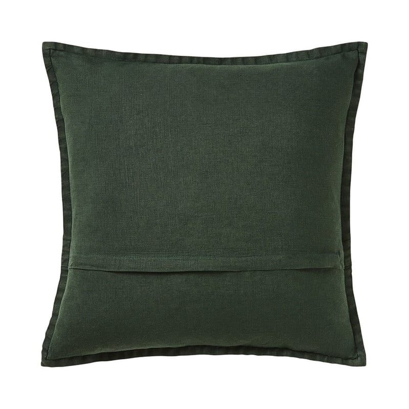 Belgian Deep Green Vintage Washed Linen Cushion