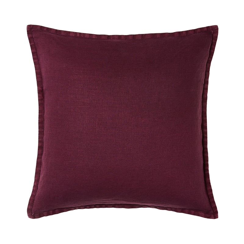 Belgian Plum Vintage Washed Linen Cushion